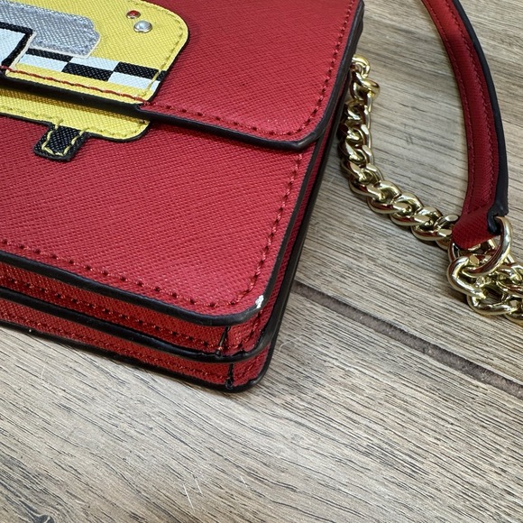 Karl Lagerfeld Red Crossbody Purse with Chain • Brand New • NYC Taxi with cat! - Picture 7 of 13